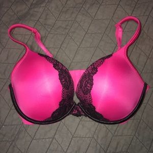 Cacique Pink & Black Lace Push-up 38DD